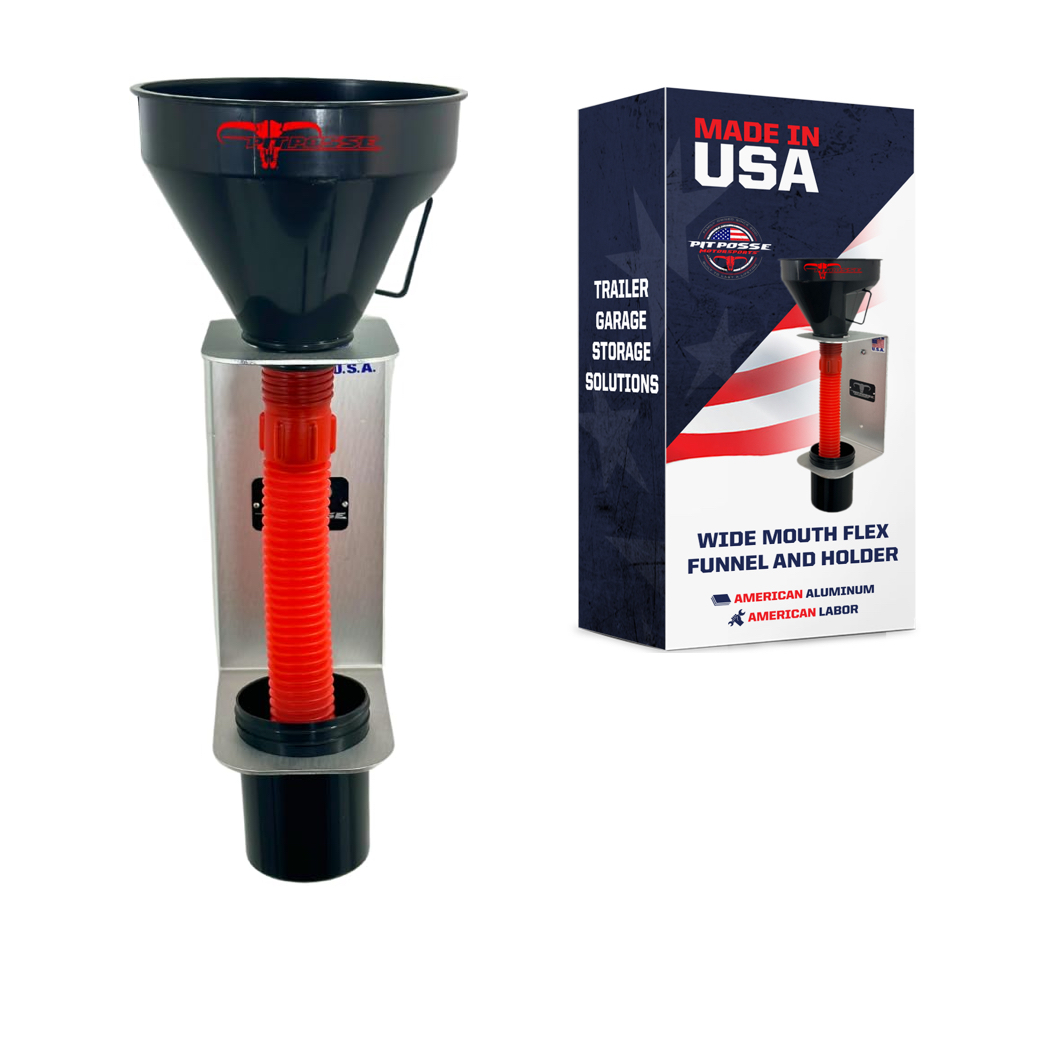 Pit Posse Wide Mouth Flex Funnel and Holder