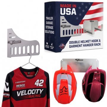 Pit Posse Garment Rack Holder & Double Helmet Hook Kit