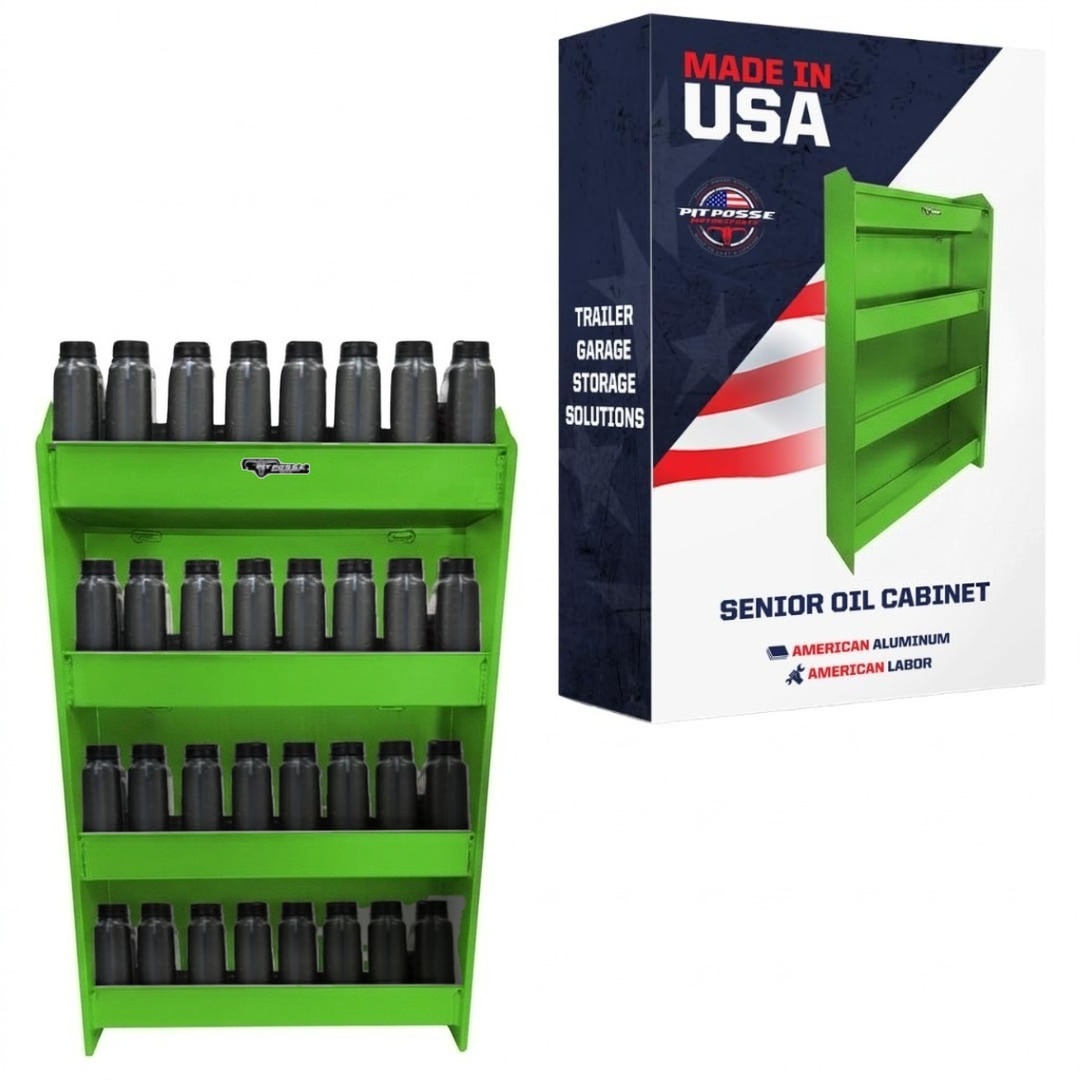 Pit Posse Senior Oil Cabinet Shelf Kawasaki Green