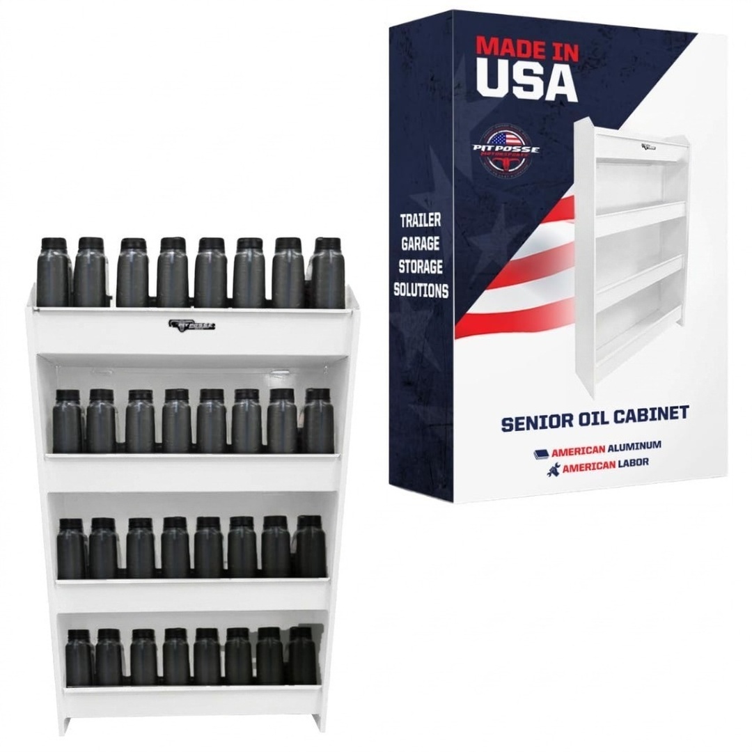 Pit Posse Senior Oil Cabinet Shelf White