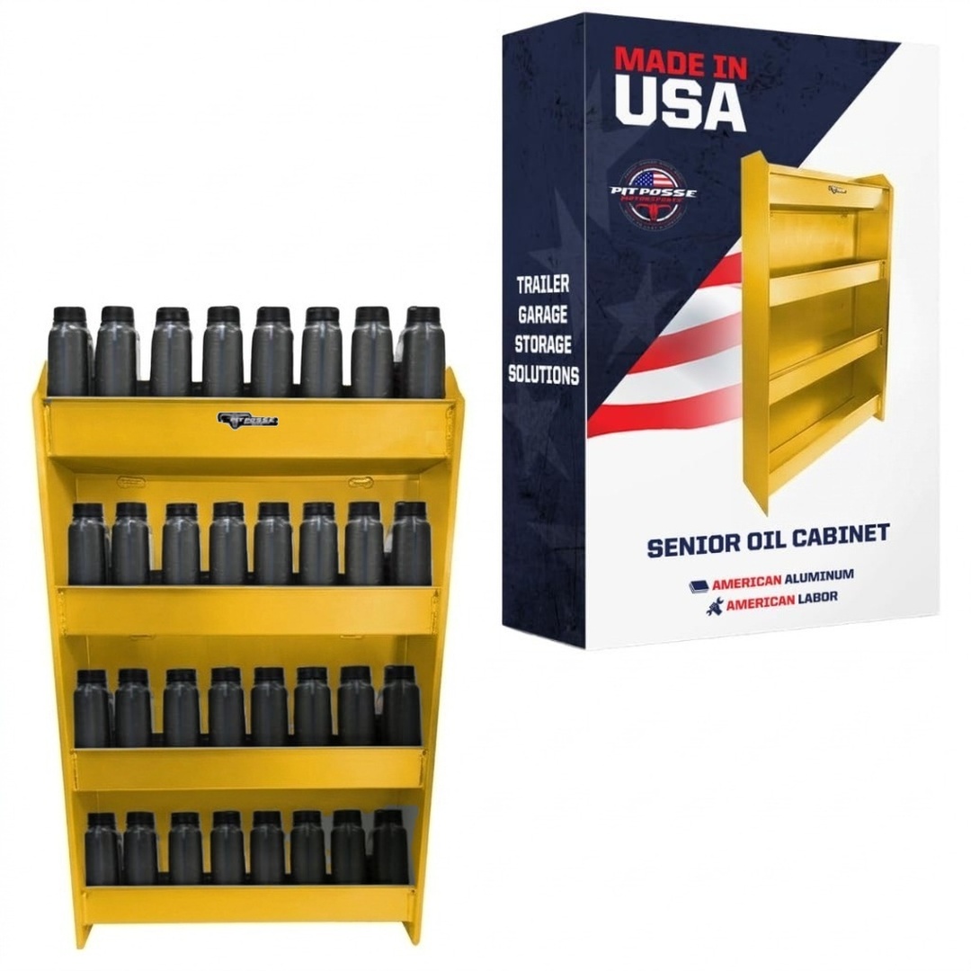 Pit Posse Senior Oil Cabinet Shelf Yellow