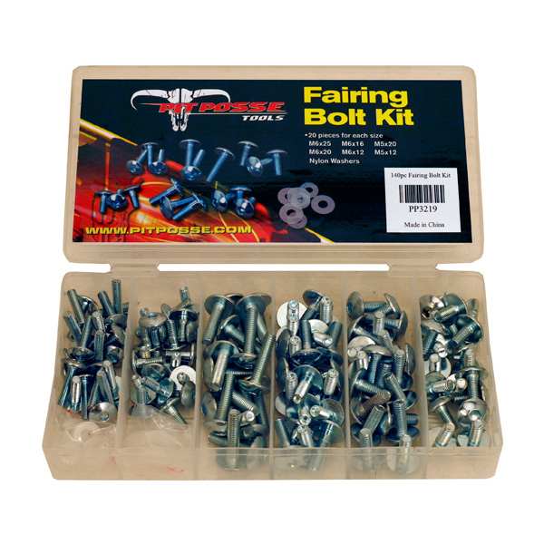 thumbnail image 2 of Pit Posse 25-Piece M6x12mm Metric Flange Bolt Kit - Steel, For Street Bikes & Dirt Bikes 2 of 6