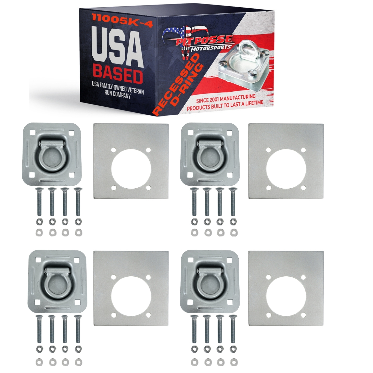 Pit Posse Recessed Pan Ring & Washer Kit (4)