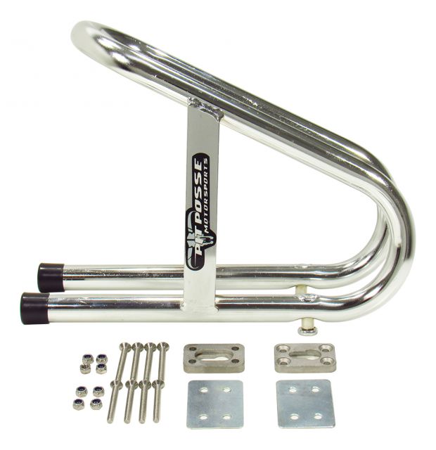 5 Year Warranty 6.5 Inches Wide Motorcycle Universal Removable Wheel Chock - Easy-to-Install 165mm Chrome Color Pit Posse 11017 Motorcycle Accessories