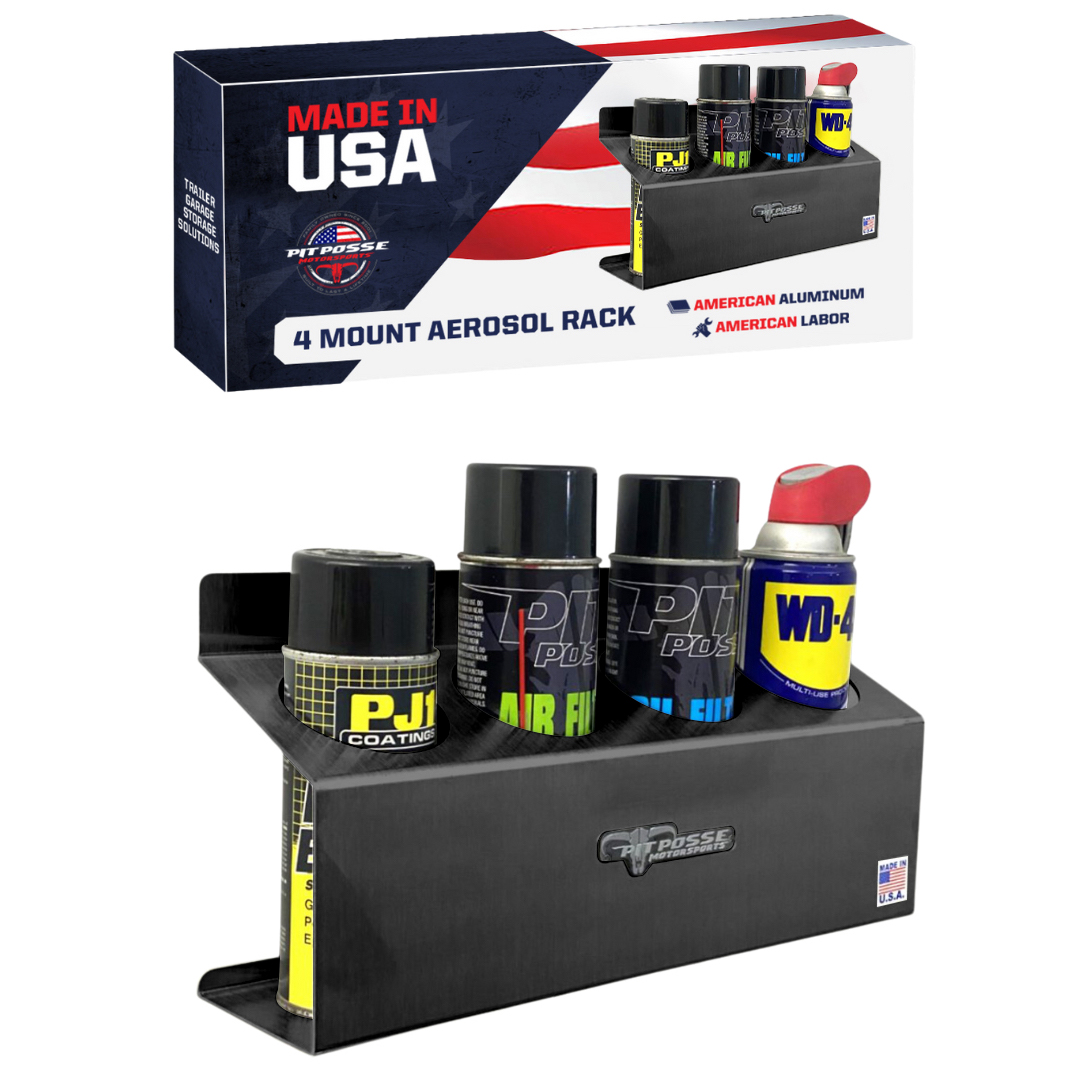 Pit Posse 4 Mount Aerosol Rack Black - Scratch and Dent