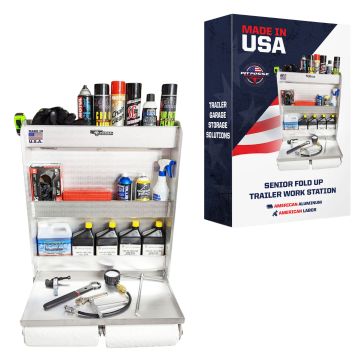 Pit Posse Senior Fold Up Work Station Silver-Scratch and Dent