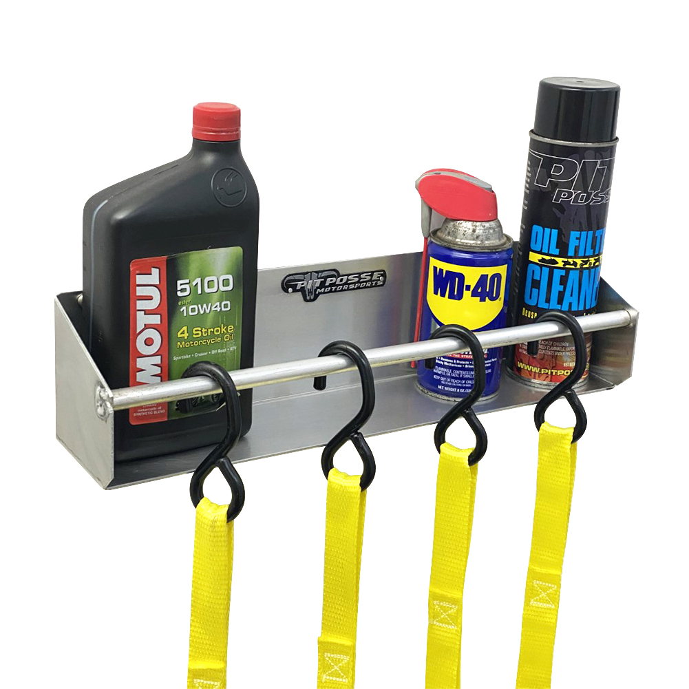 Pit Posse Senior Ratchet Strap Hanger with Shelf