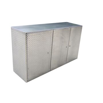 Pit Posse Diamond Plate Base Cabinet 6 Foot Silver