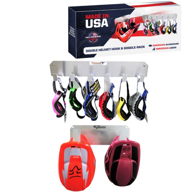thumbnail image 2 of Pit Posse USA Made Aluminum Helmet Hook – Black, For Garage, Trailer, Or Race Hauler 2 of 3