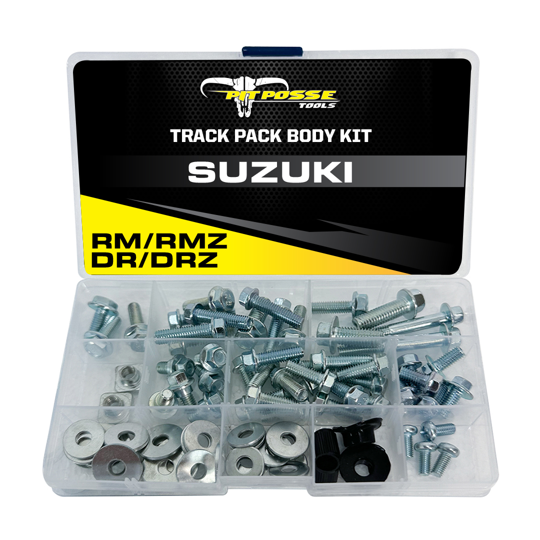 Pit Posse Suzuki Track Pack Body and Plastics Bolt Kit-86 Pieces