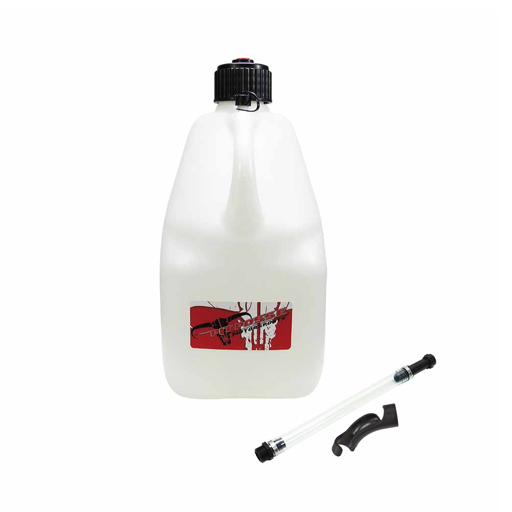 Pit Posse White Utility Jug with Hose and Hose Bender